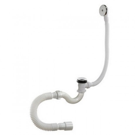 Сифон для ванны клик-клак с гибкой трубой Ø1½