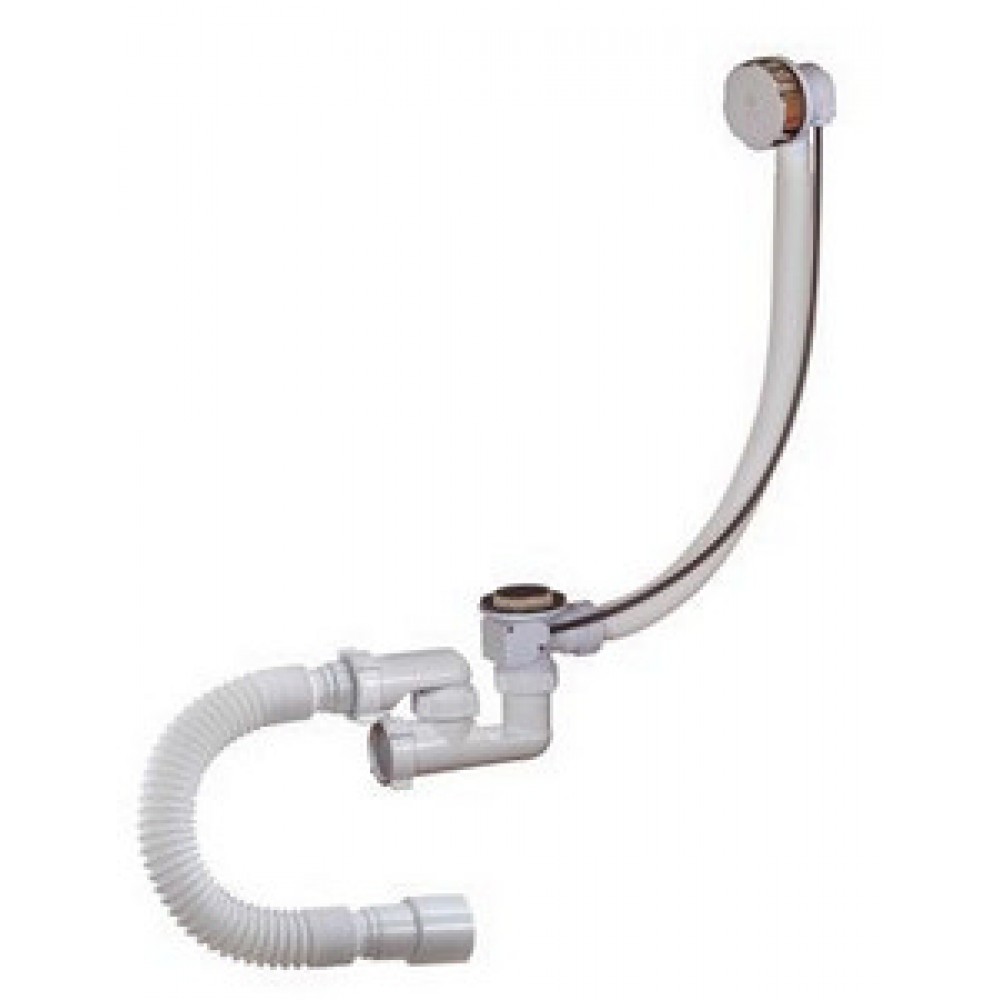 Сифон для ванны регулир.полуавтомат гибкой трубой Ø1½