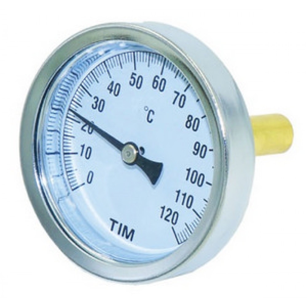 Термометр аксиальный с гильзой 0-120C° TIM (50)